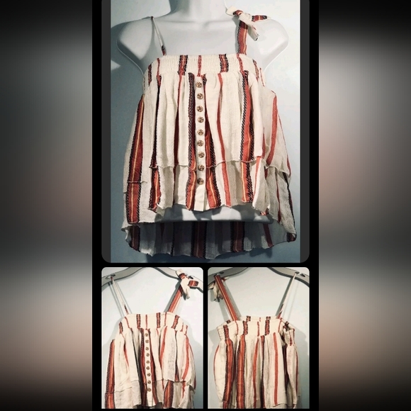 OSFA Muche ET Muchette Anthropologie Boho Strappy Flowy Vintage Peasant Top - Picture 1 of 11